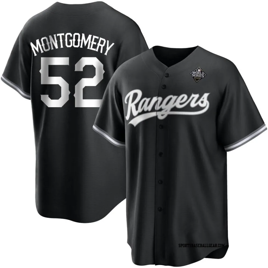 Jordan Montgomery Men's Texas Rangers White Replica Black 2023 World Series Jersey