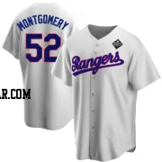 Jordan Montgomery Men's Texas Rangers White Replica Home Cooperstown Collection 2023 World Series Jersey