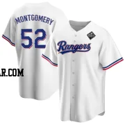 Jordan Montgomery Youth Texas Rangers White Replica Home 2023 World Series Jersey