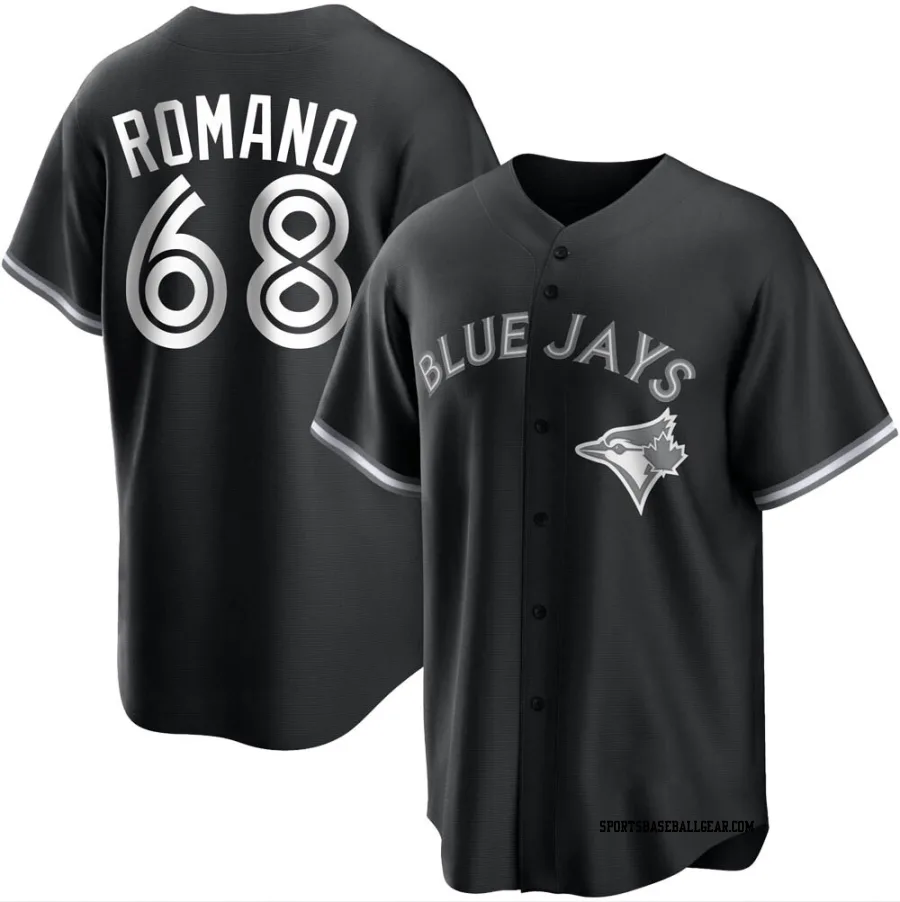 Jordan Romano Men's Toronto Blue Jays Black/White Replica Jersey