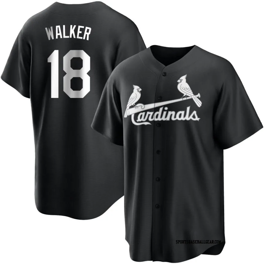 Jordan Walker Men's St. Louis Cardinals Black/White Replica Jersey