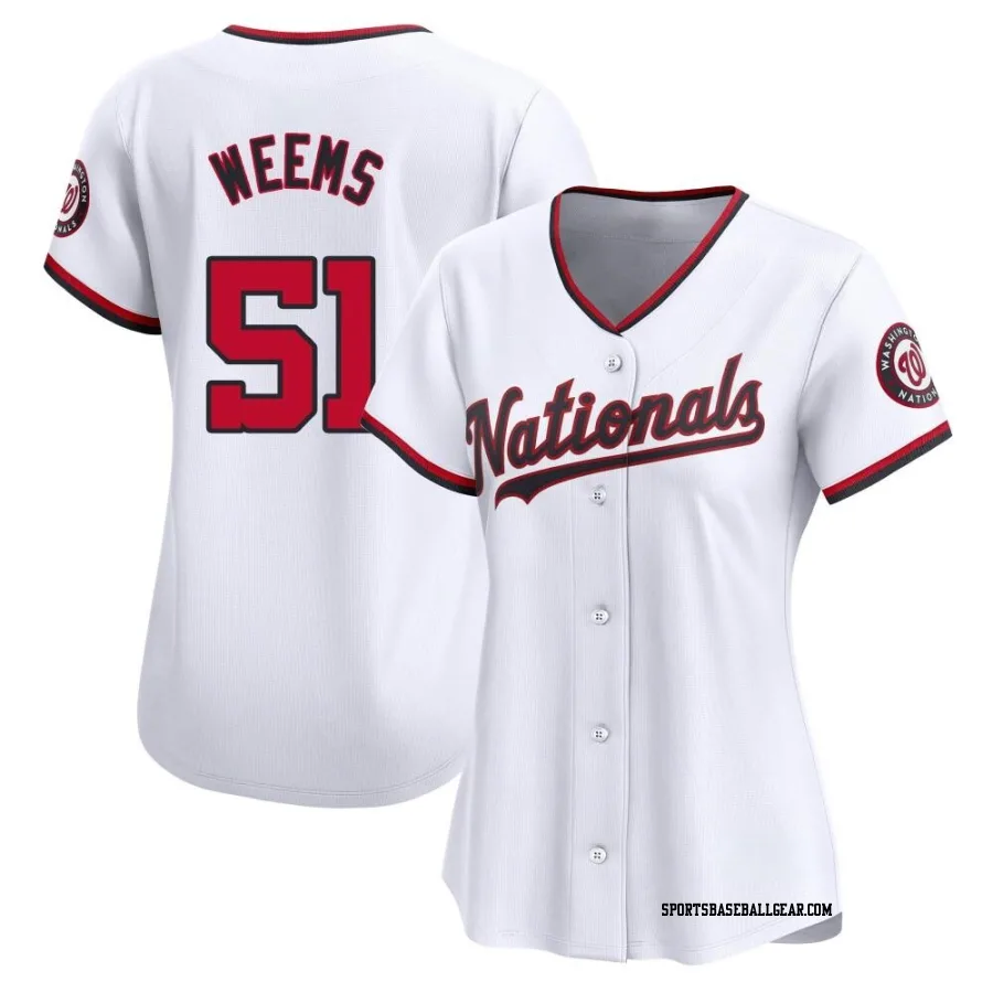 Jordan Weems Women's Washington Nationals White Limited Home Jersey