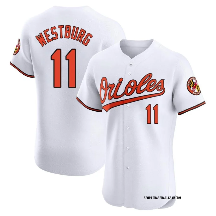 Jordan Westburg Men's Baltimore Orioles White Elite Home Jersey