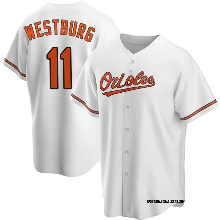 Jordan Westburg Men's Baltimore Orioles White Replica Home Jersey