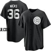 Jordan Wicks Men's Chicago Cubs Black/White Replica Jersey