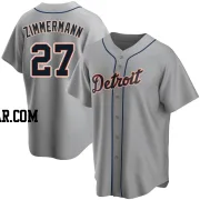 Jordan Zimmermann Men's Detroit Tigers Gray Replica Road Jersey