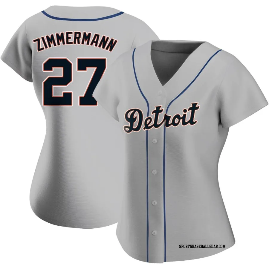 Jordan Zimmermann Women's Detroit Tigers Gray Authentic Road Jersey