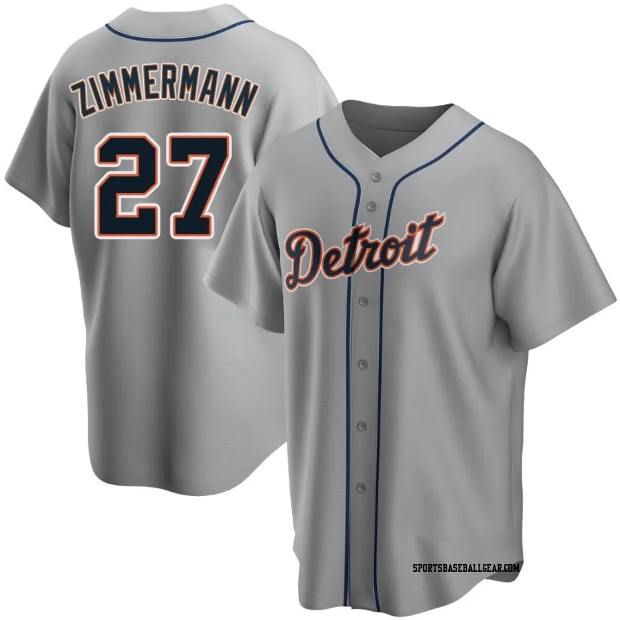 Jordan Zimmermann Youth Detroit Tigers Gray Replica Road Jersey