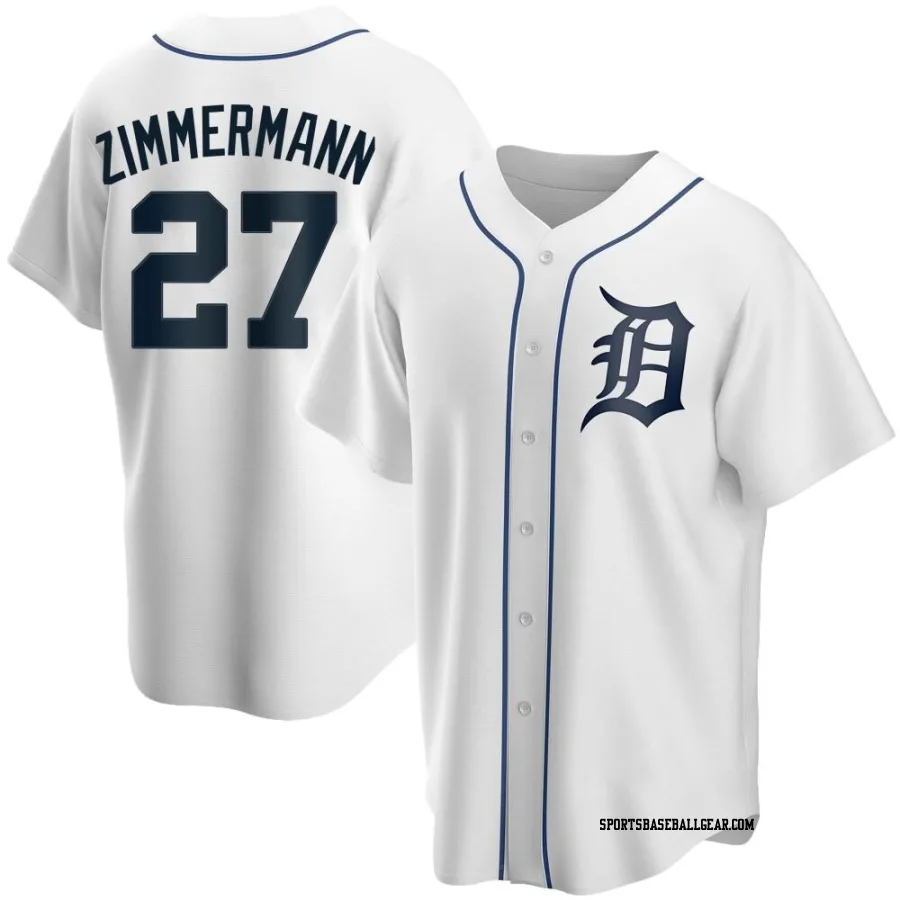 Jordan Zimmermann Youth Detroit Tigers White Replica Home Jersey