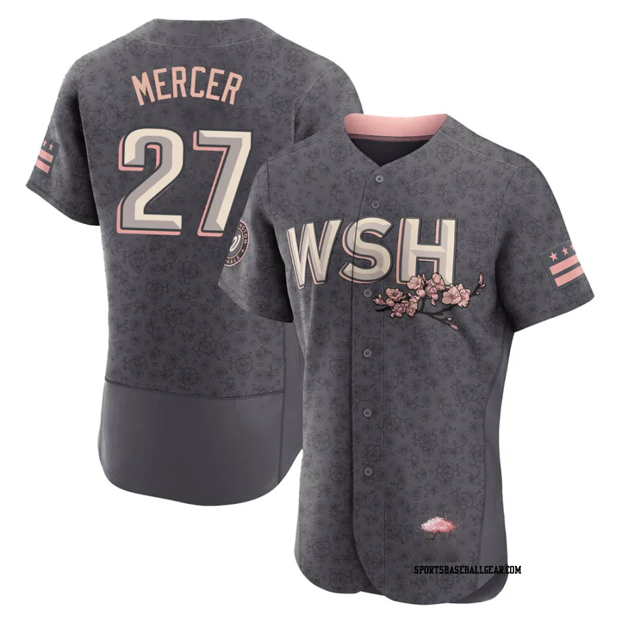 Jordy Mercer Men's Washington Nationals Gray Authentic 2022 City Connect Jersey