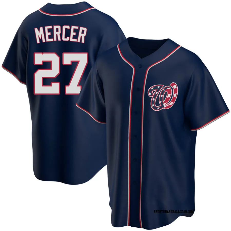 Jordy Mercer Men's Washington Nationals Navy Replica Alternate Team Jersey