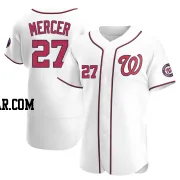 Jordy Mercer Men's Washington Nationals White Authentic Home Jersey