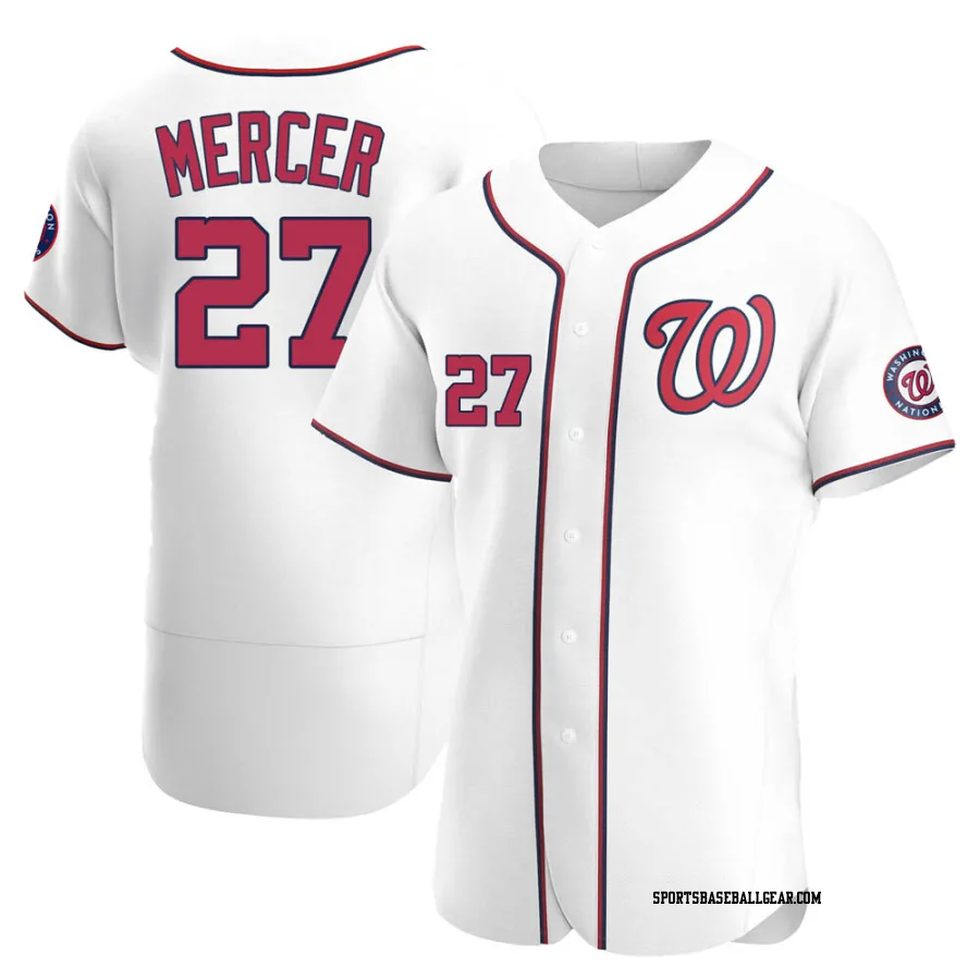 Jordy Mercer Men's Washington Nationals White Authentic Home Jersey