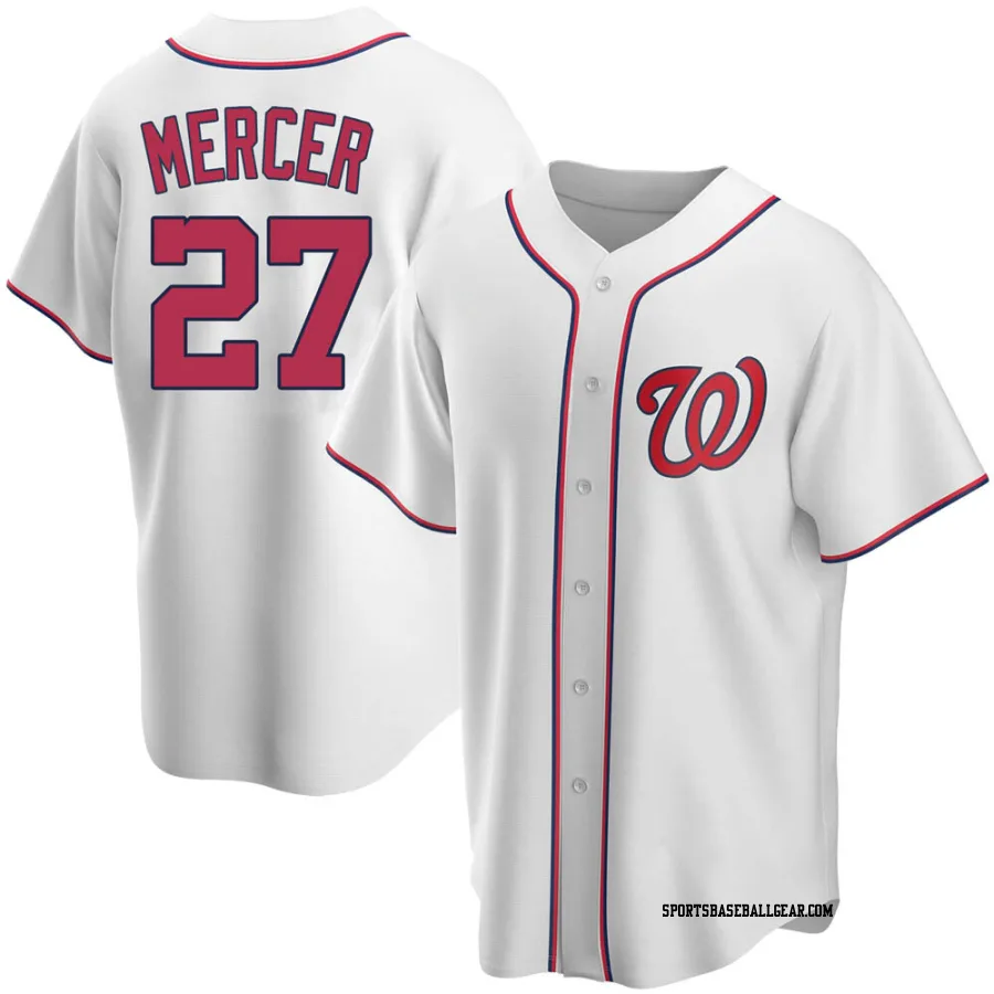 Jordy Mercer Men's Washington Nationals White Replica Home Jersey