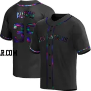 Jordyn Adams Men's Los Angeles Angels Black Holographic Replica Alternate Jersey