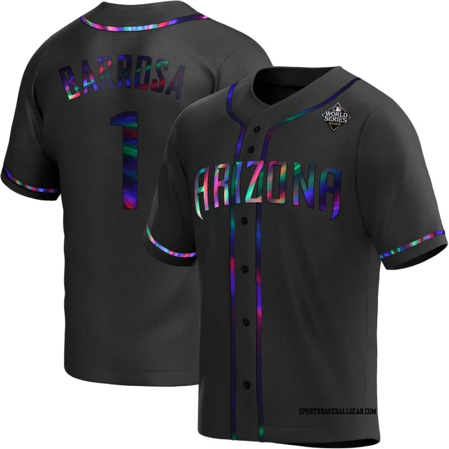 Jorge Barrosa Men's Arizona Diamondbacks Black Holographic Replica Alternate 2023 World Series Jersey