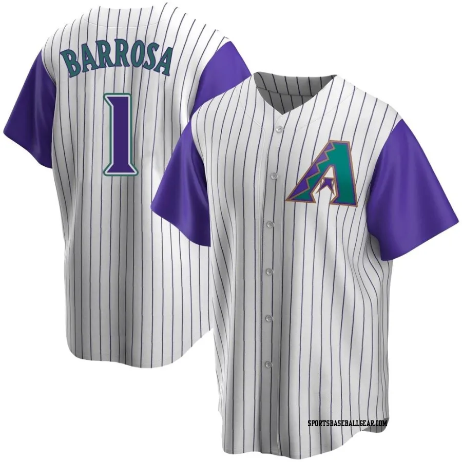 Jorge Barrosa Men's Arizona Diamondbacks Cream/Purple Replica Alternate Cooperstown Collection Jersey