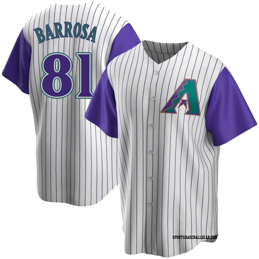 Jorge Barrosa Men's Arizona Diamondbacks Cream/Purple Replica Alternate Cooperstown Collection Jersey