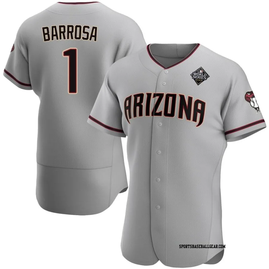 Jorge Barrosa Men's Arizona Diamondbacks Gray Authentic Road 2023 World Series Jersey