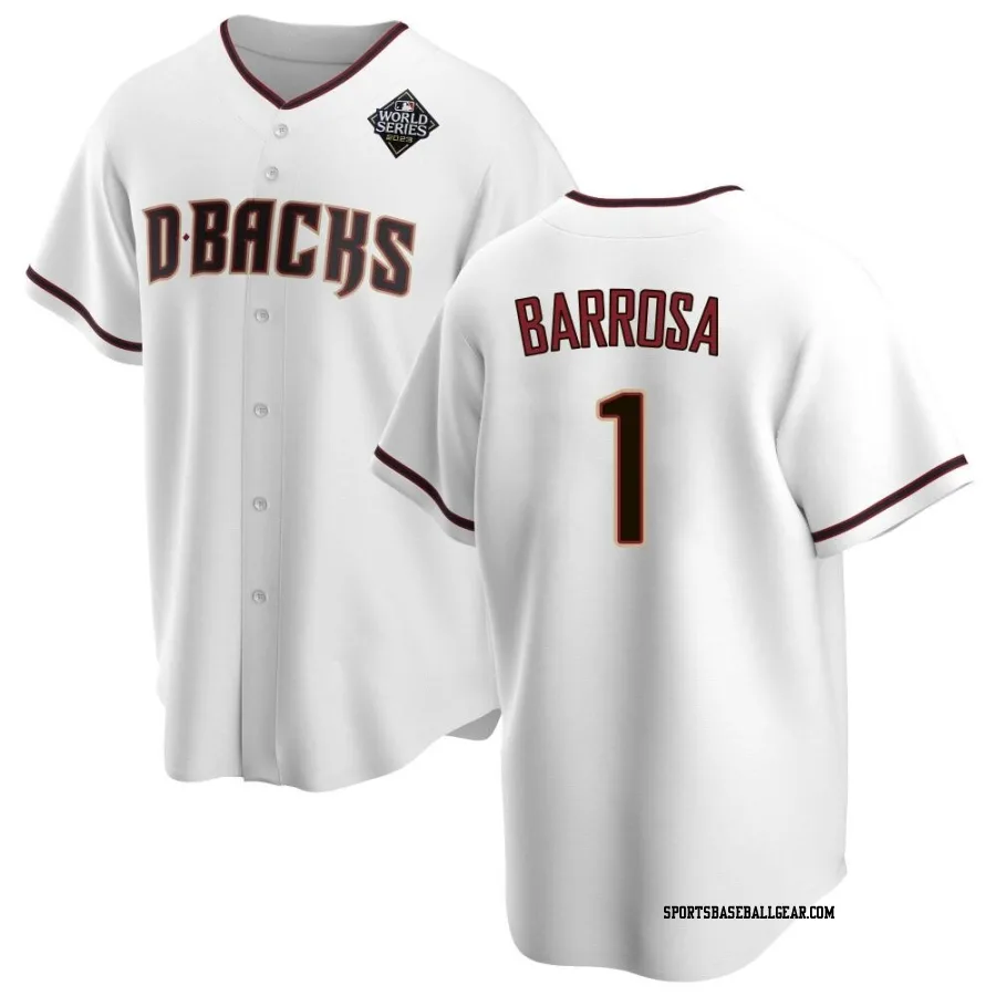 Jorge Barrosa Men's Arizona Diamondbacks White Replica Home 2023 World Series Jersey