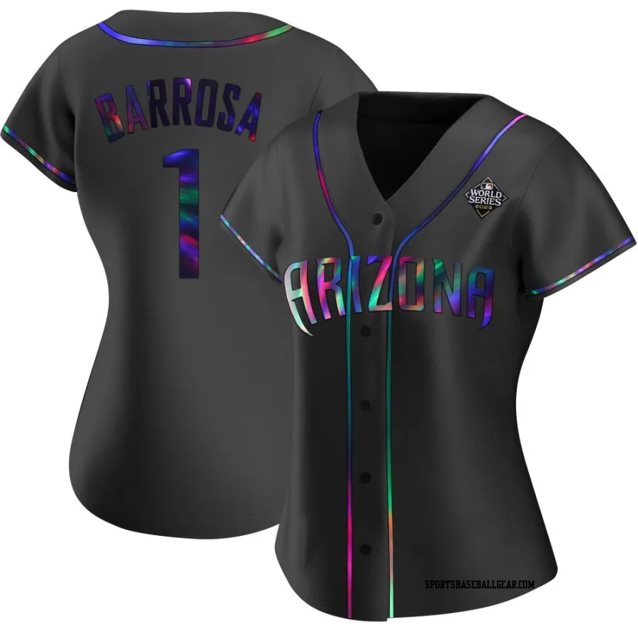 Jorge Barrosa Women's Arizona Diamondbacks Black Holographic Authentic Alternate 2023 World Series Jersey