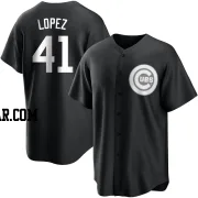 Jorge Lopez Men's Chicago Cubs Black/White Replica Jersey