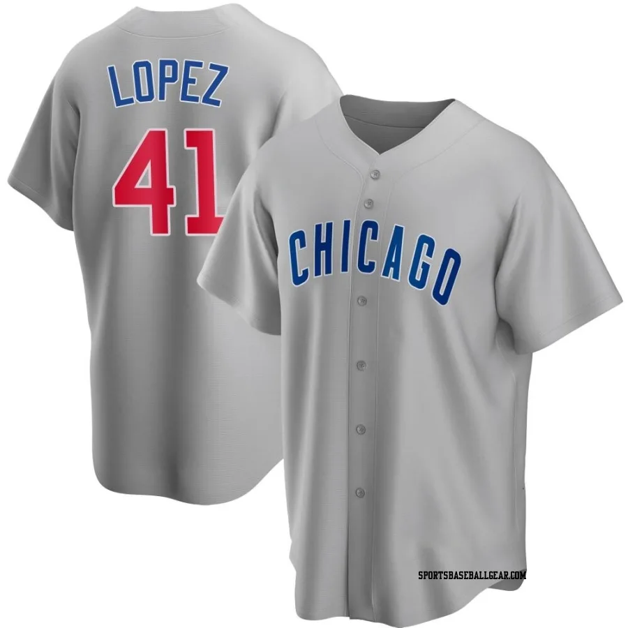 Jorge Lopez Men's Chicago Cubs Gray Replica Road Jersey