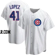 Jorge Lopez Men's Chicago Cubs White Replica Home Jersey