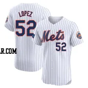 Jorge Lopez Men's New York Mets White Elite Home Patch Jersey