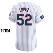 Jorge Lopez Men's New York Mets White Elite Home Patch Jersey