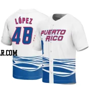 Jorge Lopez Men's Puerto Rico Baseball White Replica 2023 World Baseball Classic Jersey