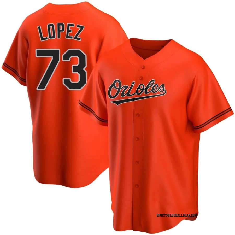 Jorge Lopez Youth Baltimore Orioles Orange Replica Alternate Jersey