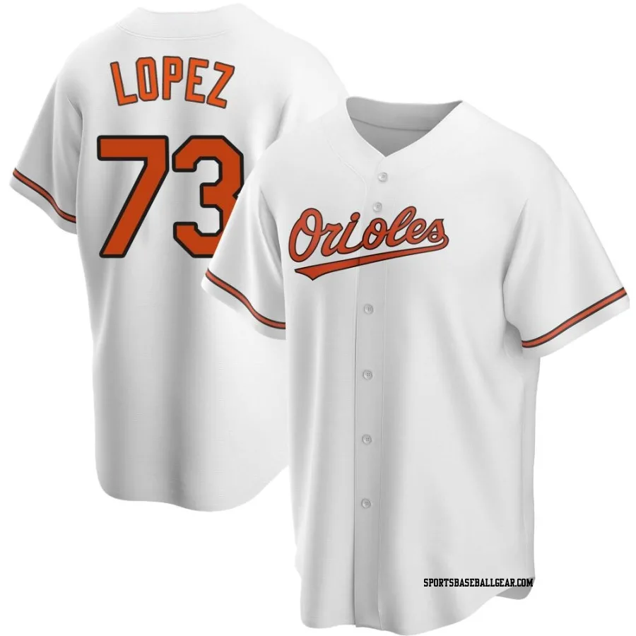 Jorge Lopez Youth Baltimore Orioles White Replica Home Jersey