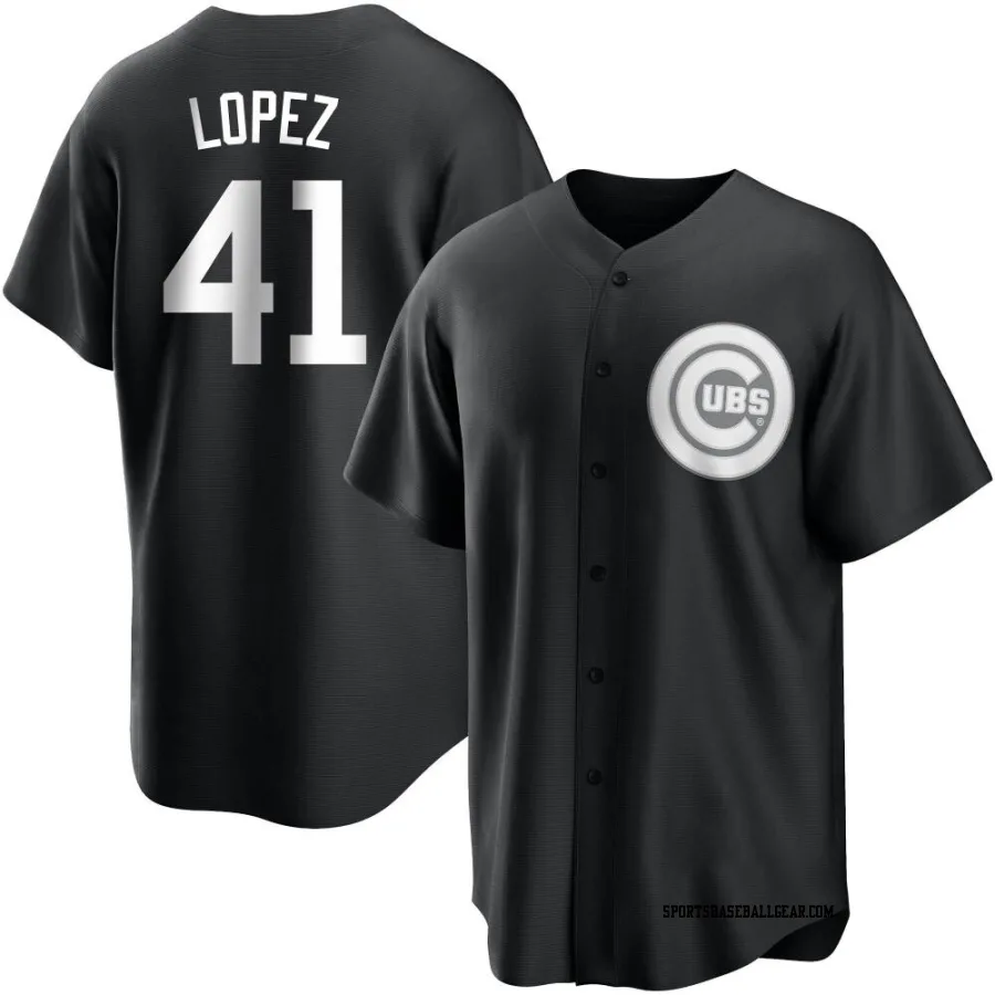 Jorge Lopez Youth Chicago Cubs Black/White Replica Jersey