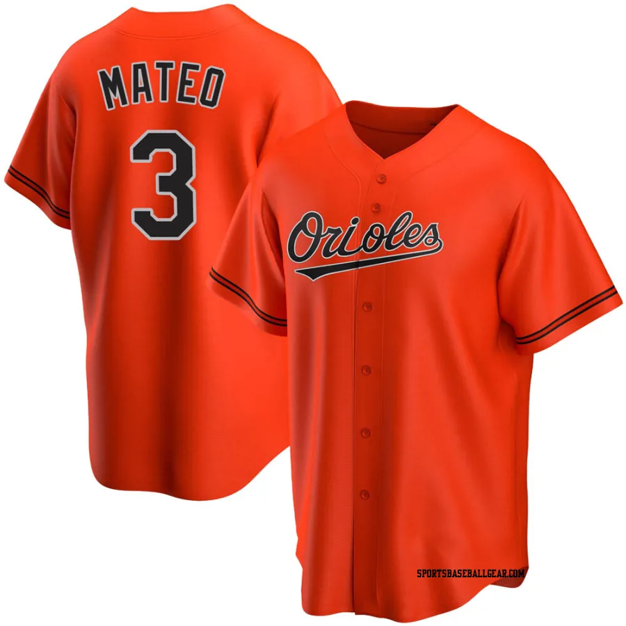 Jorge Mateo Youth Baltimore Orioles Orange Replica Alternate Jersey