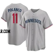 Jorge Polanco Men's Minnesota Twins Gray Replica Road Jersey