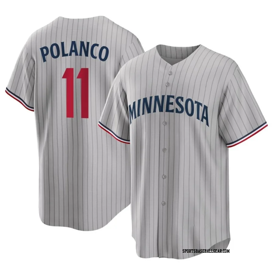 Jorge Polanco Men's Minnesota Twins Gray Replica Road Jersey