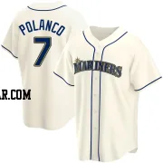 Jorge Polanco Men's Seattle Mariners Cream Replica Alternate Jersey