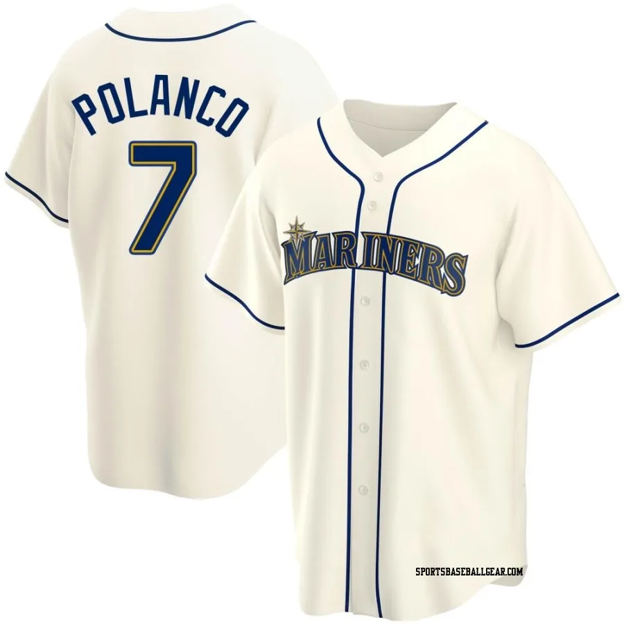 Jorge Polanco Men's Seattle Mariners Cream Replica Alternate Jersey