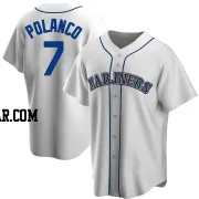 Jorge Polanco Men's Seattle Mariners White Replica Home Cooperstown Collection Jersey