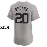 Jorge Posada Men's New York Yankees Gray Elite Road Jersey