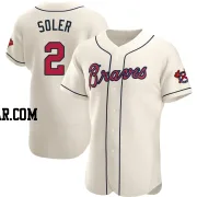 Jorge Soler Men's Atlanta Braves Cream Authentic Alternate Jersey