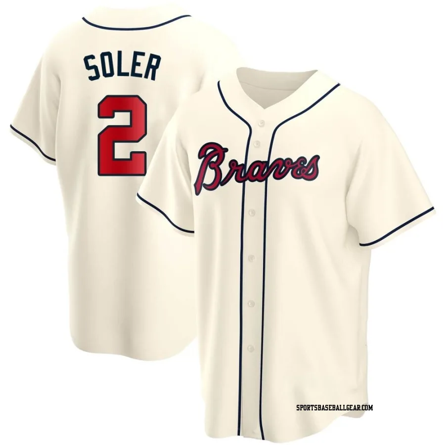 Jorge Soler Men's Atlanta Braves Cream Replica Alternate Jersey