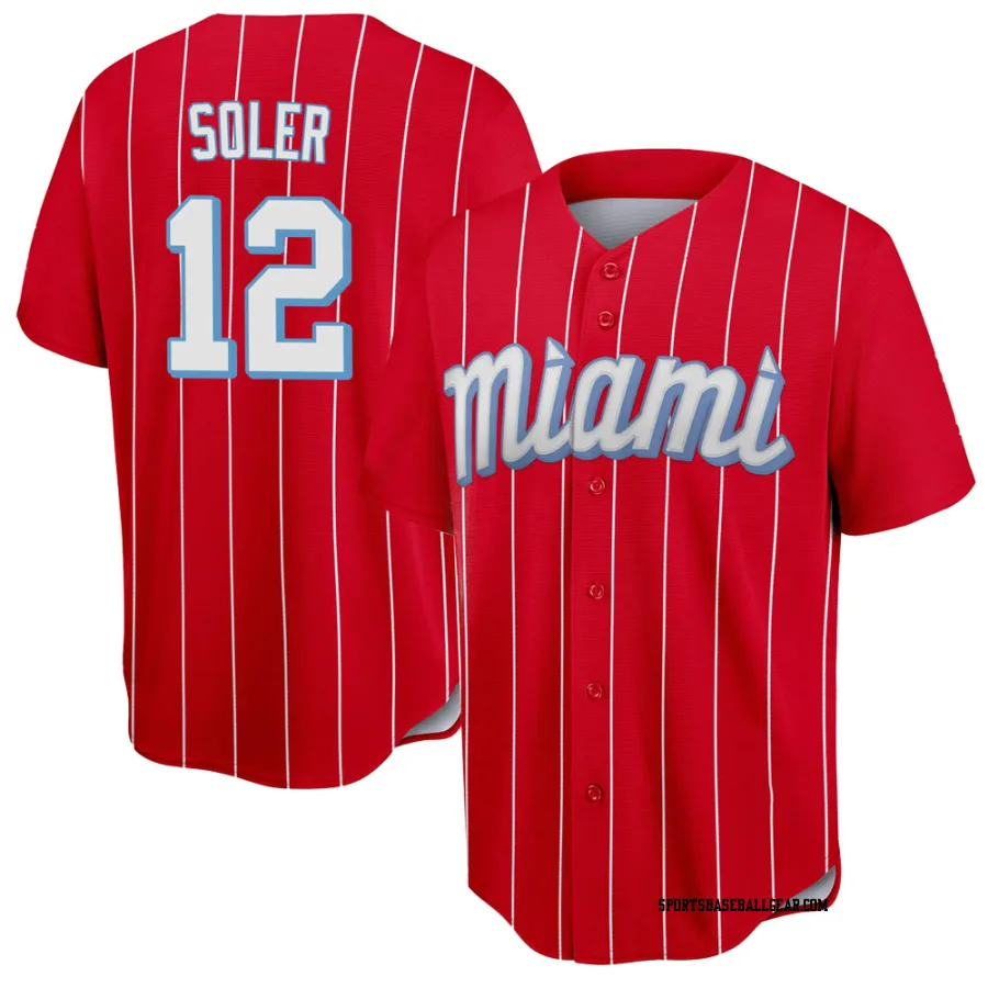 Jorge Soler Men's Miami Marlins Red Replica 2021 City Connect Jersey