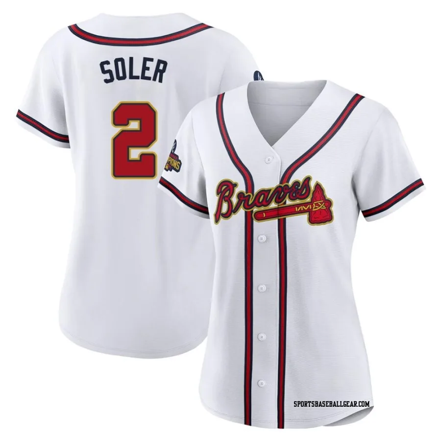 Jorge Soler Women's Atlanta Braves Gold Authentic White 2022 Program Jersey