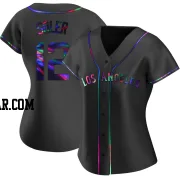 Jorge Soler Women's Los Angeles Angels Black Holographic Replica Alternate Jersey