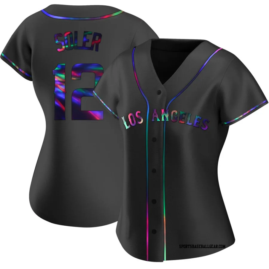 Jorge Soler Women's Los Angeles Angels Black Holographic Replica Alternate Jersey