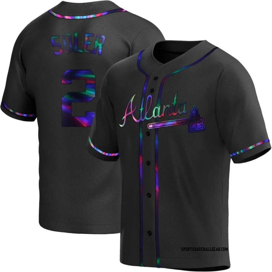 Jorge Soler Youth Atlanta Braves Black Holographic Replica Alternate Jersey