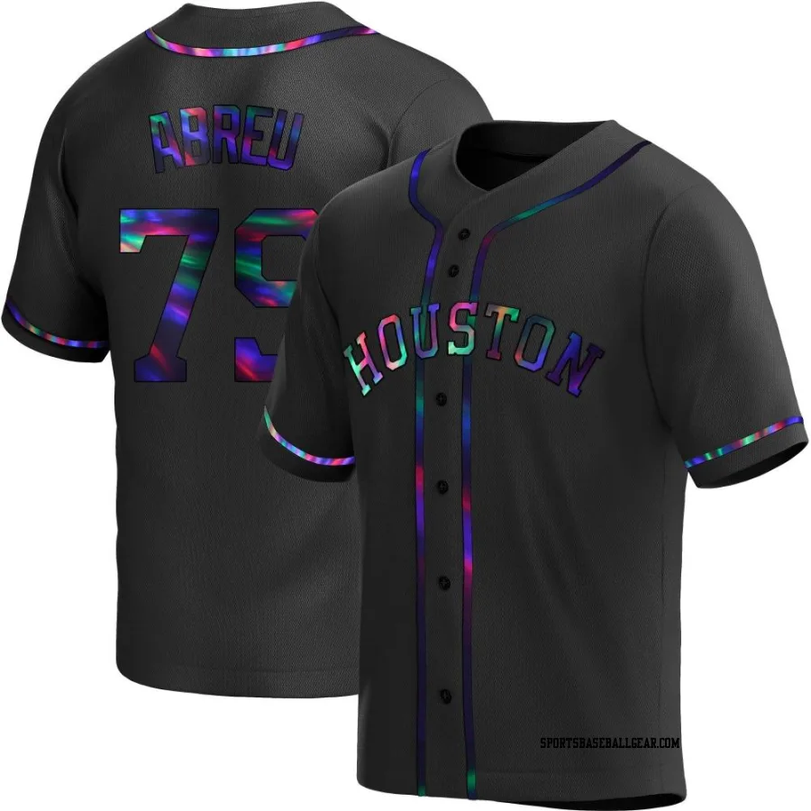 Jose Abreu Men's Houston Astros Black Holographic Replica Alternate Jersey