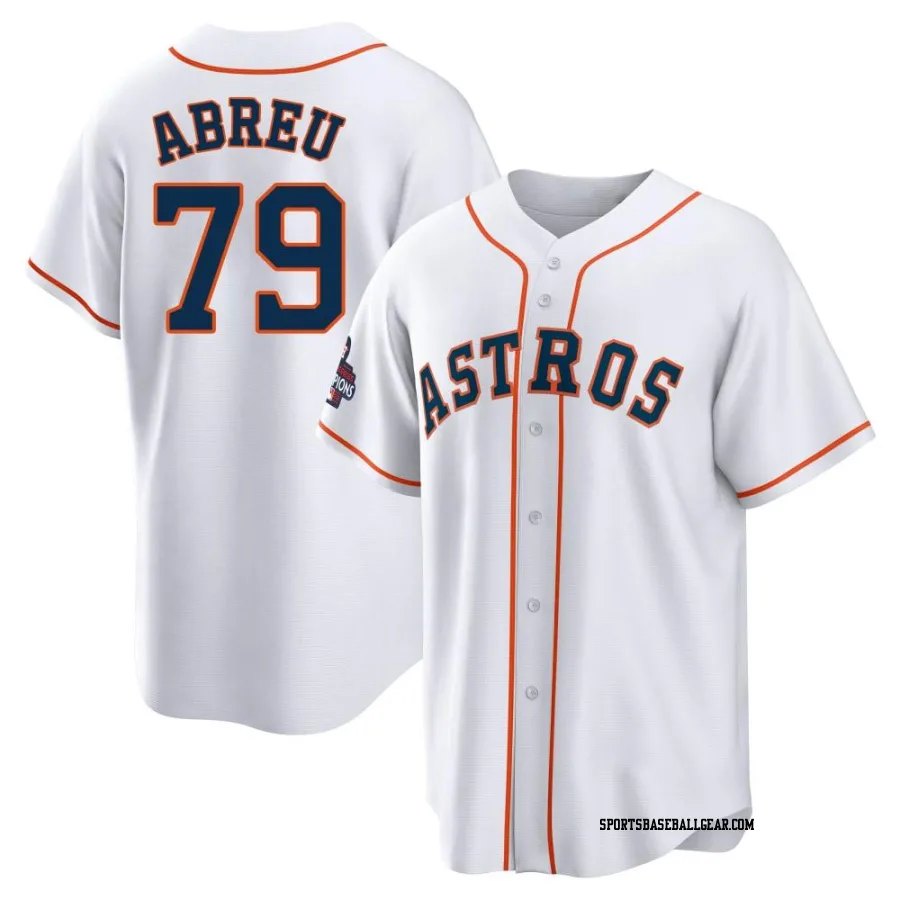 Jose Abreu Men's Houston Astros White Replica 2022 World Series Champions Home Jersey